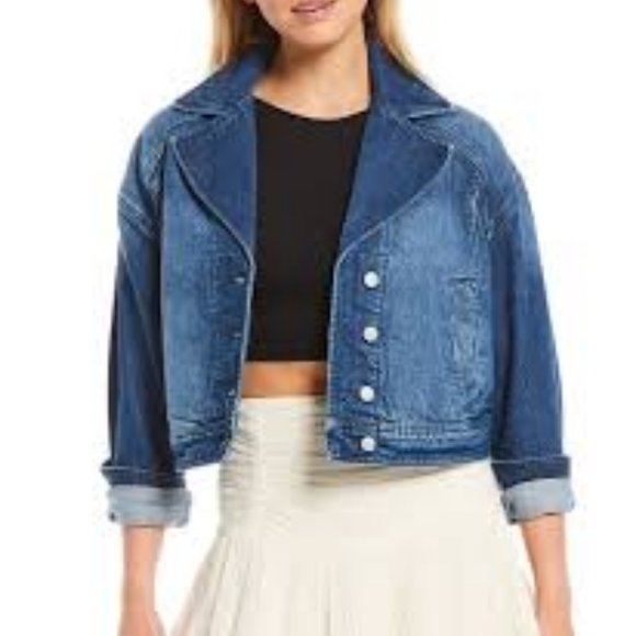 Free Pople Now or Never Long Sleeve Denim Jacket